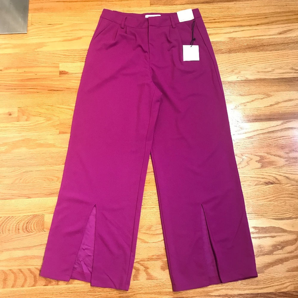 Happily Grey Pink Purple Wide leg trouser size 9